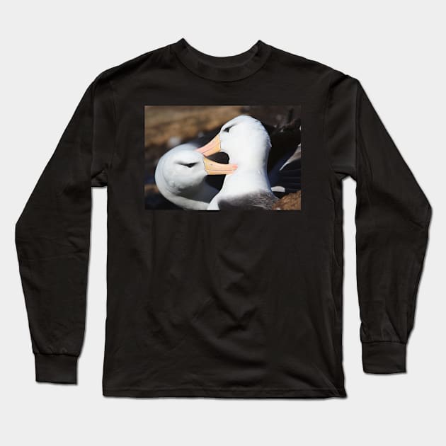 Black-browed Albatross Pair Bonding Long Sleeve T-Shirt by Carole-Anne